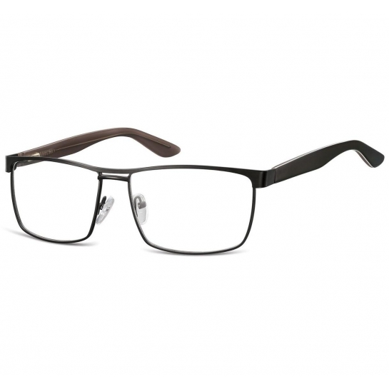 Męskie oprawki korekcyjne zerówki okulary prostokątne metalowe 880 czarne